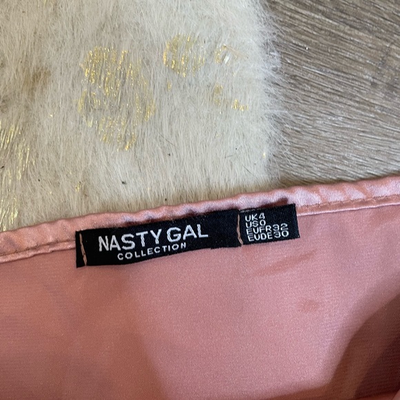 Nasty Gal Light Pink Satin Cowl Neck Cami Tank Top Blouse - Picture 3 of 5